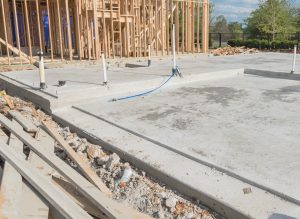 The cement base of a new home build in Sydney