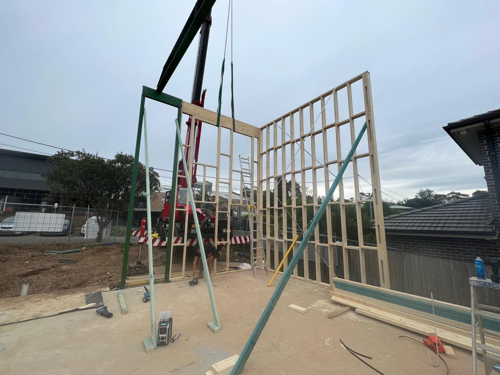 Home frame being built