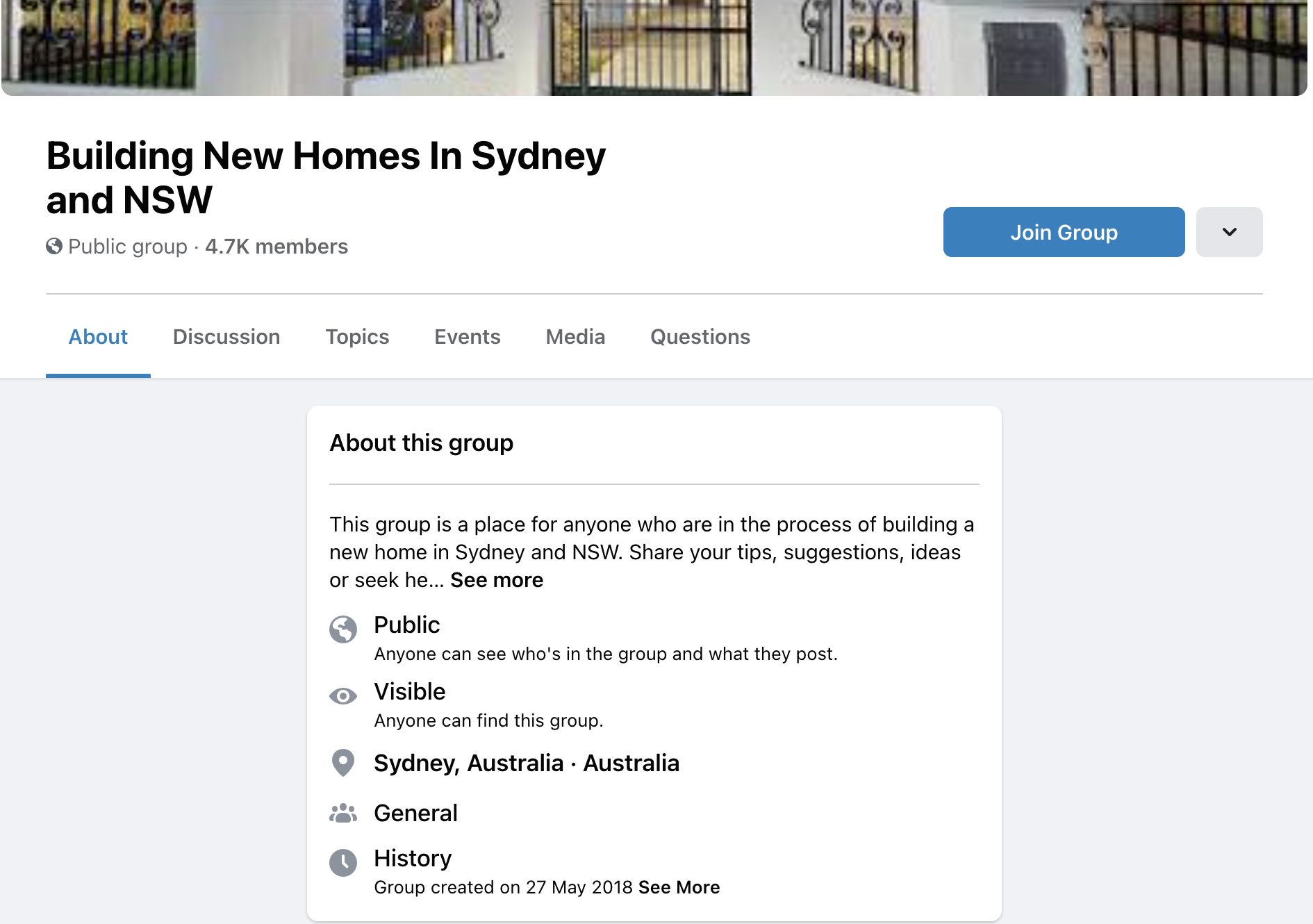 Facebook group for people building homes in NSW and Sydney