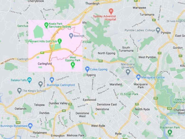Google map of beecroft sydney