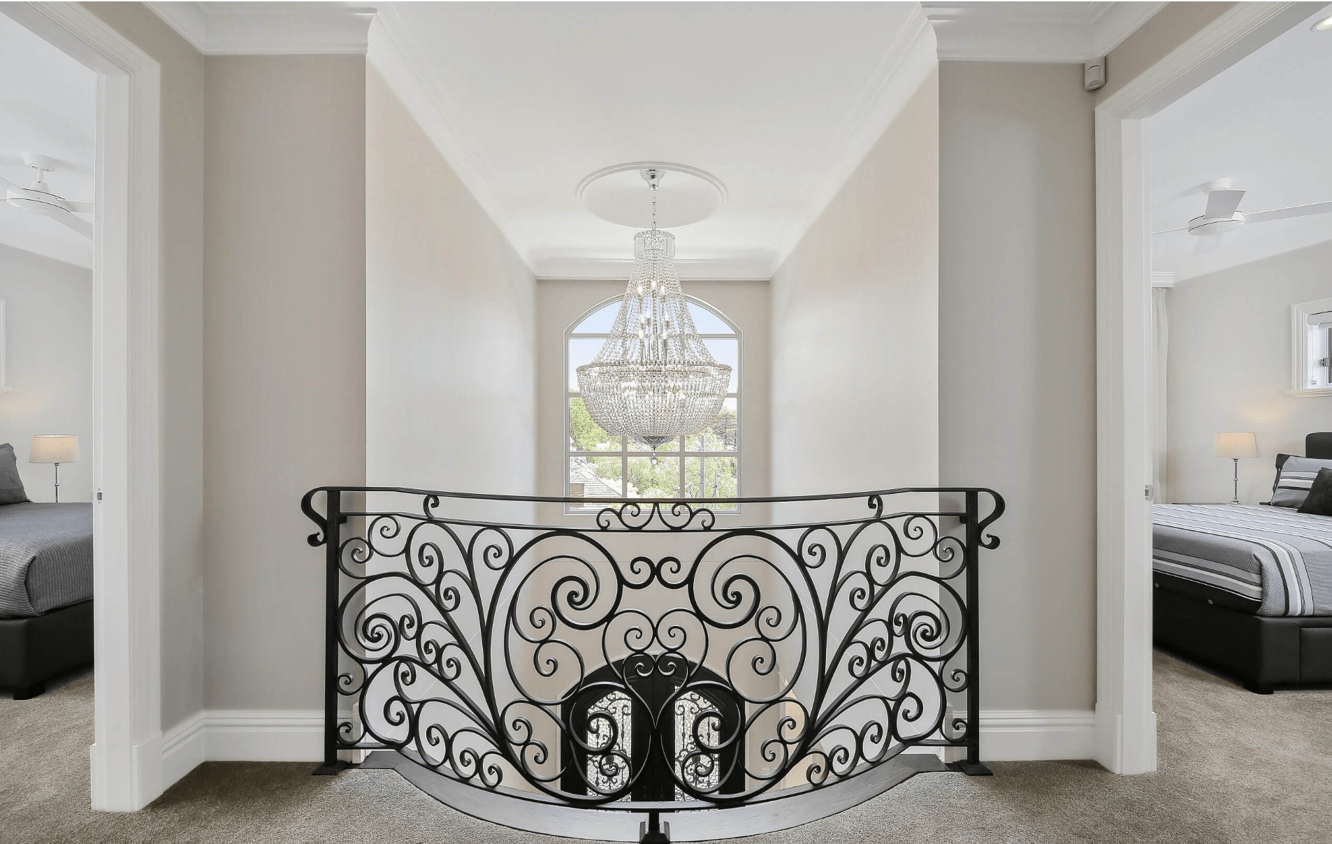 Wrought iron details in a modern home